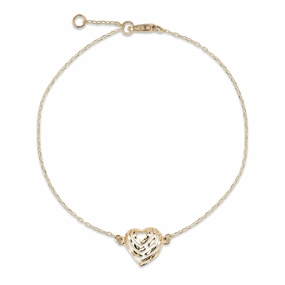 Majestic Detail 7-7.5" Adjustable Aloha Heart Bracelet in Gold - 11mm
