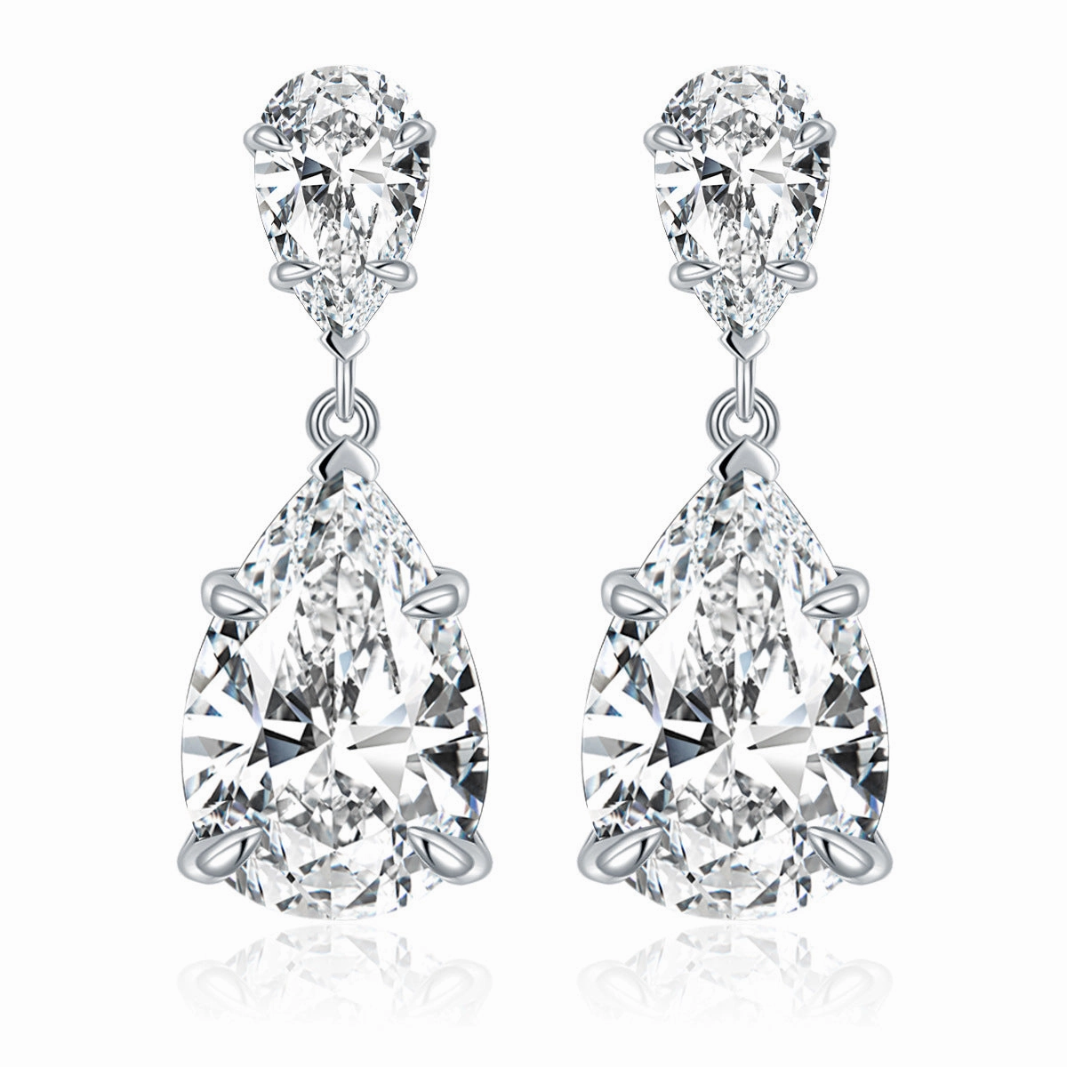 7 Carat Pear Cut Elegant Earrings | S925 | Moissanite Round Adornment Lightweight Choice