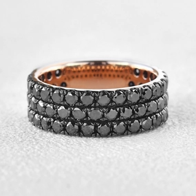 7mm Black Moissanite Couple Men's Stacking Band Classic Shine