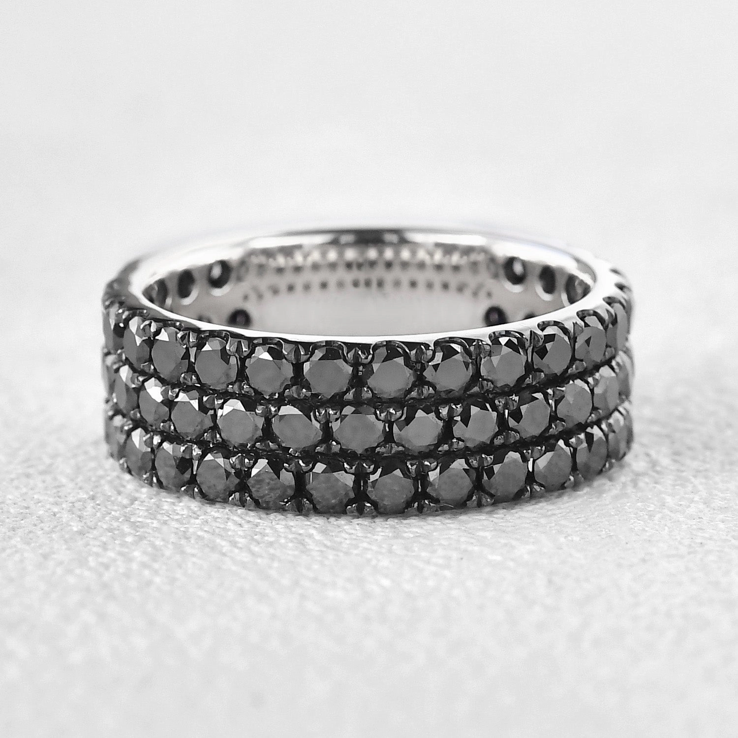 7mm Black Moissanite Couple Men's Stacking Band Timeless Glam