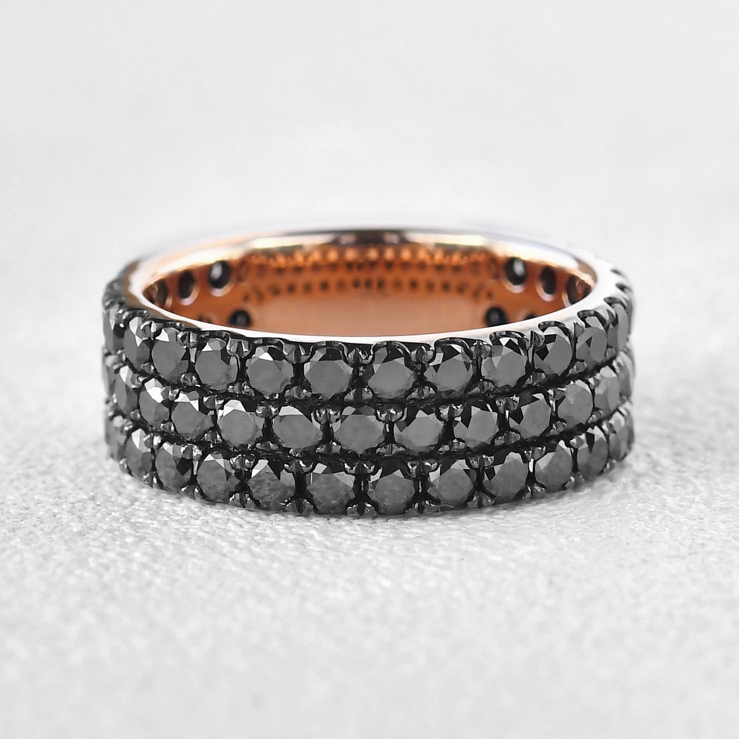 7mm Black Moissanite Couple Men's Stacking Band Classic Shine