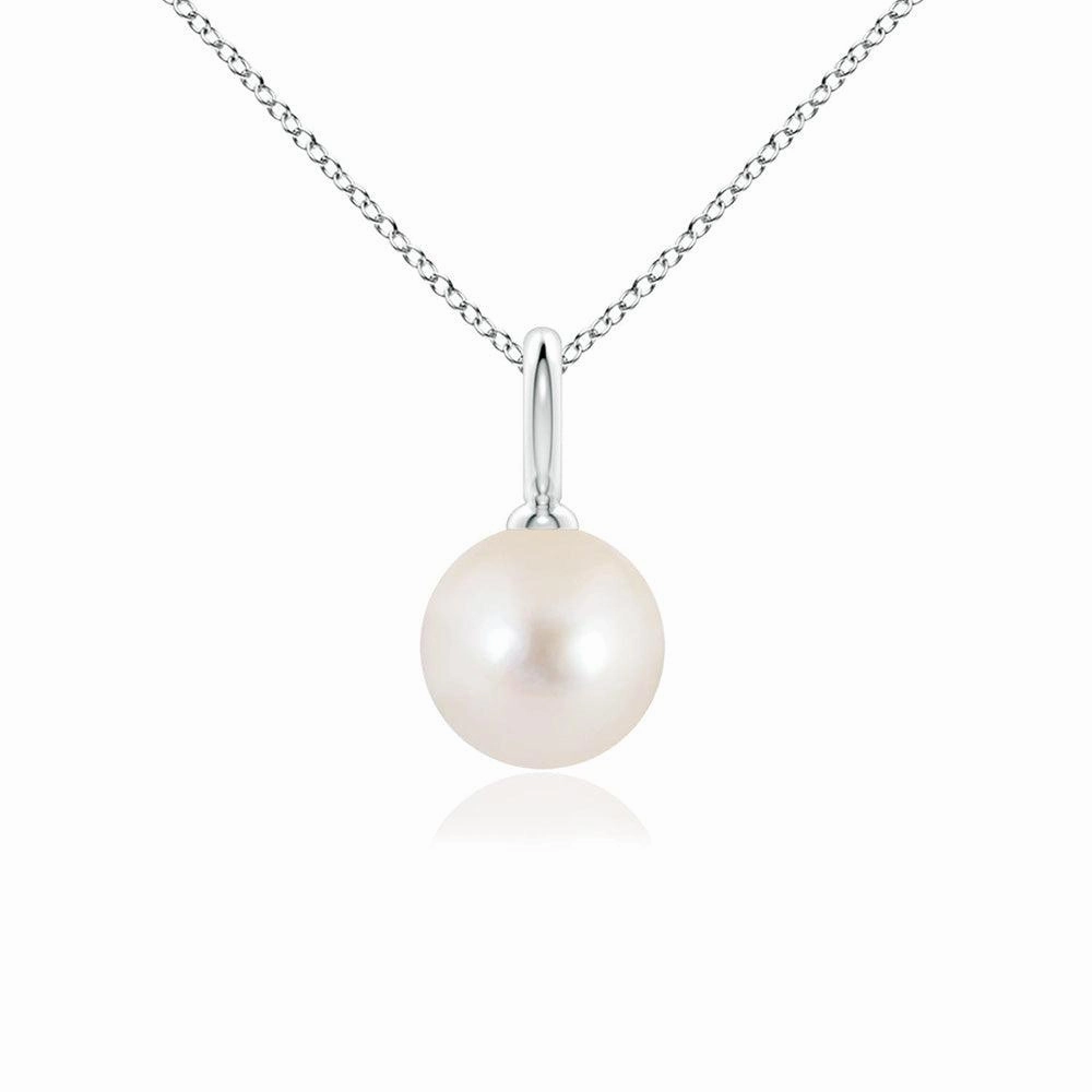 Golden Accent 8mm Classic Freshwater Cultured Pearl Solitaire Pendant