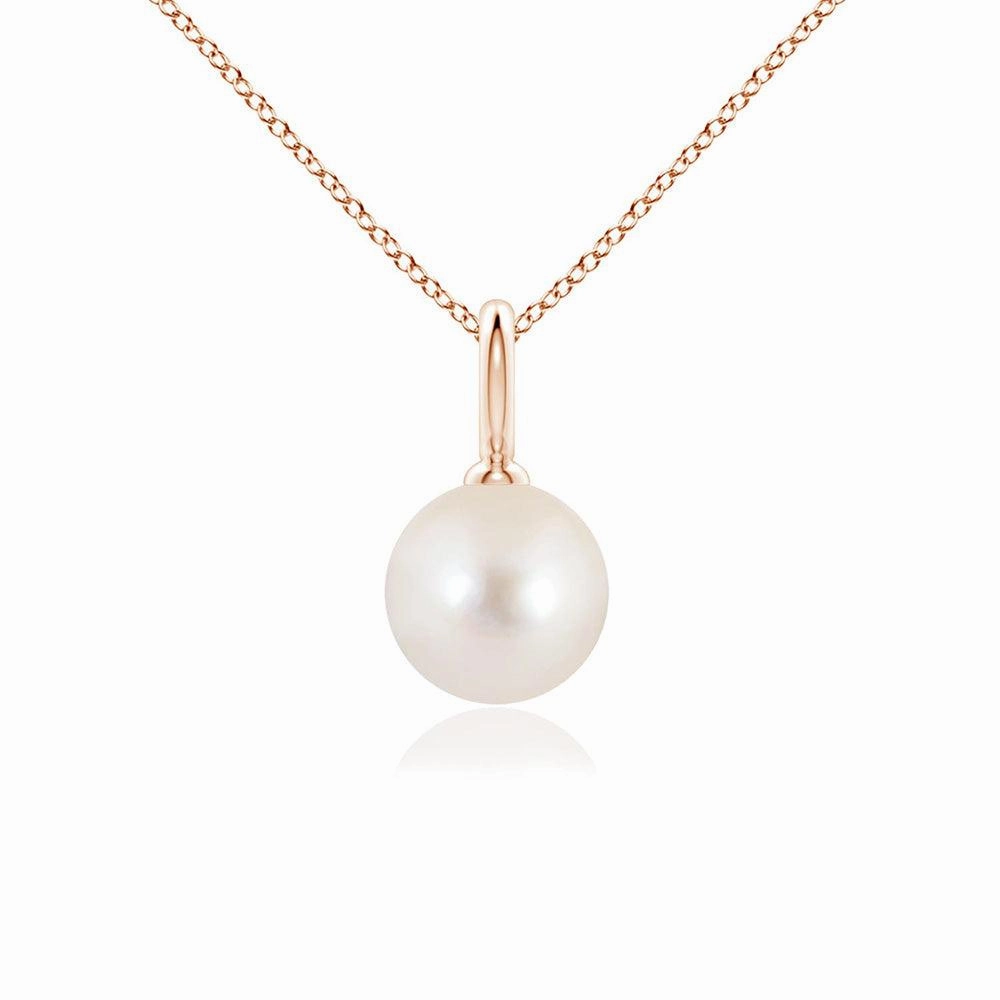 Style Statement Sleek Accent 8mm Classic Freshwater Cultured Pearl Solitaire Pendant