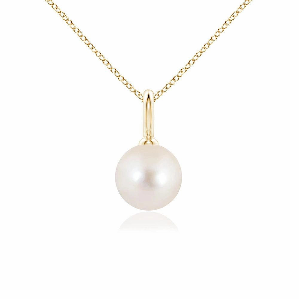 8mm Classic Freshwater Cultured Pearl Solitaire Pendant Shiny Pieces
