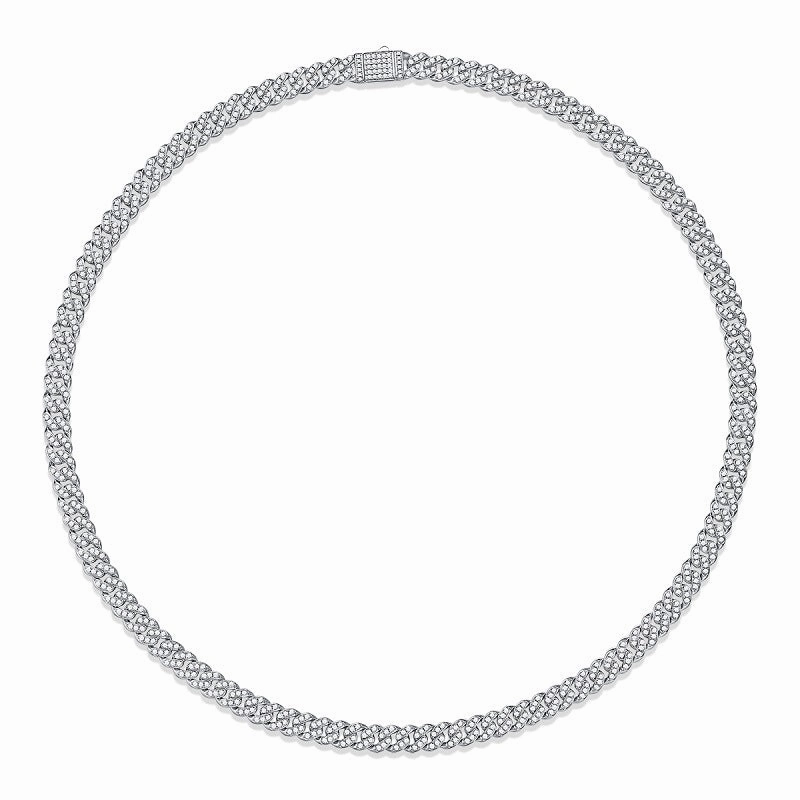 Classic Feature 8mm Cuban Chain Necklace Iced Out | S925 | Moissanite