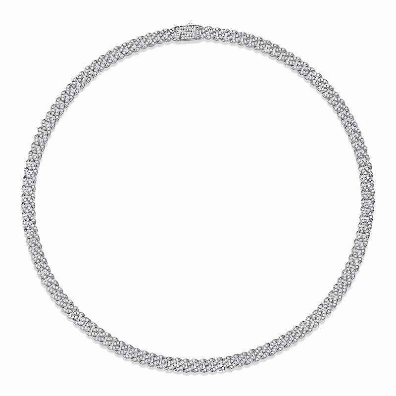 8mm Cuban Chain Necklace Iced Out | S925 | Moissanite Lightweight Feel