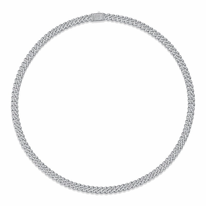 8mm Cuban Chain Necklace Iced Out | S925 | Moissanite Timeless Appeal Ideal Design