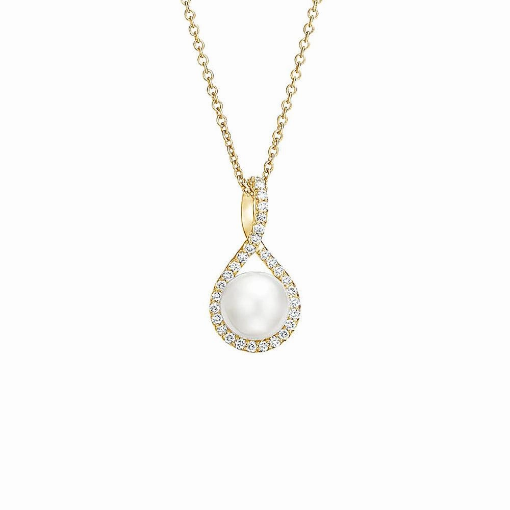 8mm Pav?? Twist Freshwater Cultured Pearl Pendant Stunning Detail Precious Treasures