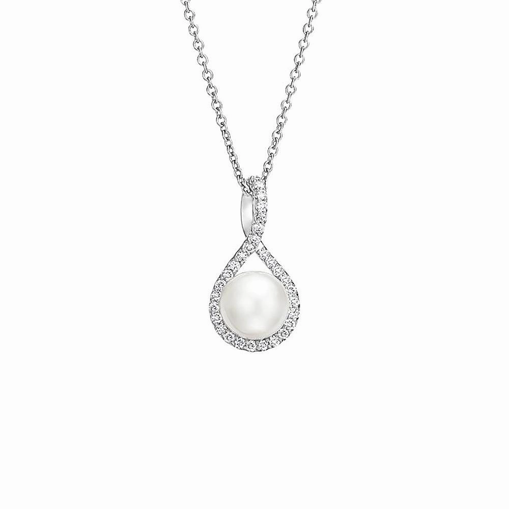 8mm Pav?? Twist Freshwater Cultured Pearl Pendant Glam Day Graceful Highlight