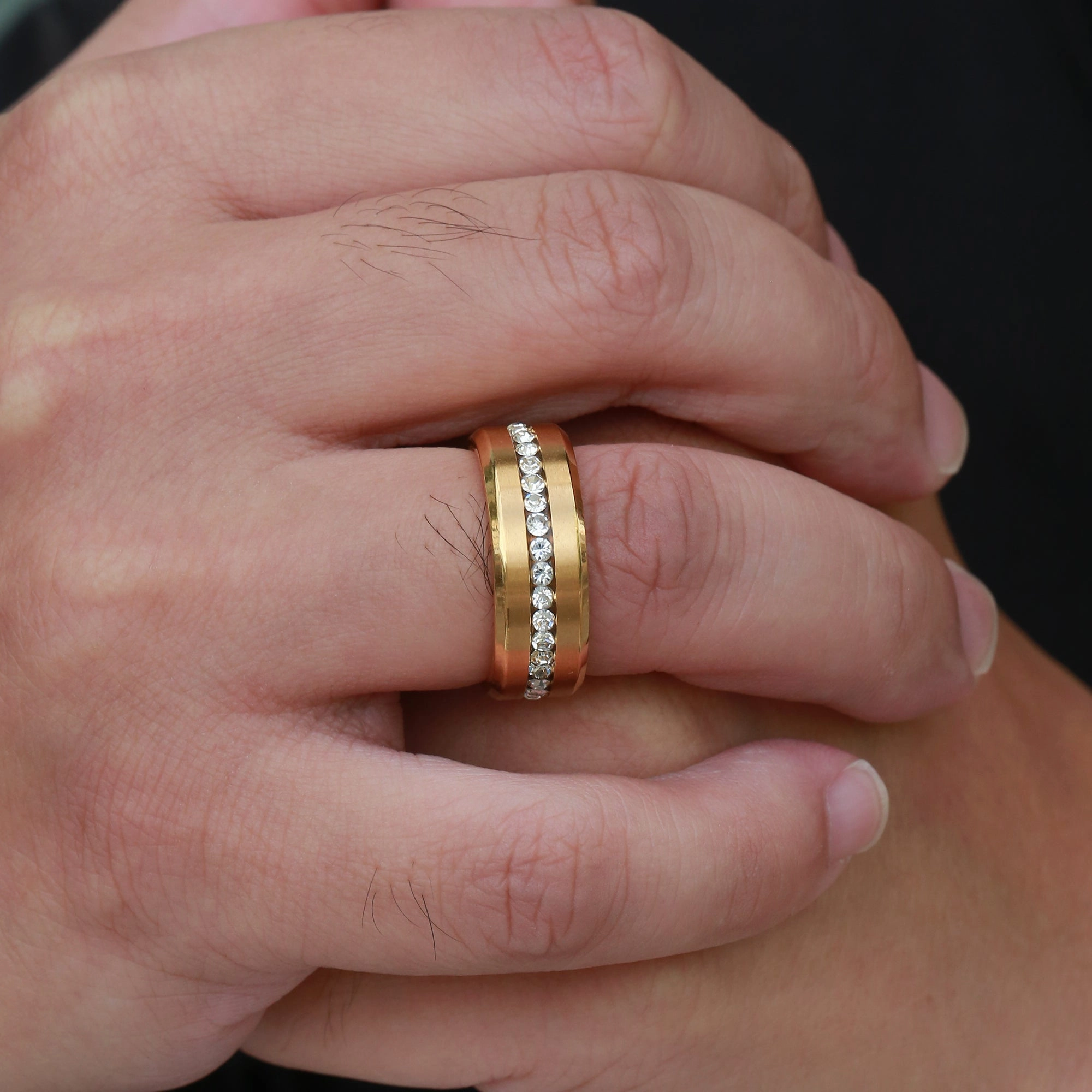 8mm Round Moissanite Full Eternity Men's Wedding Band Charming Piece