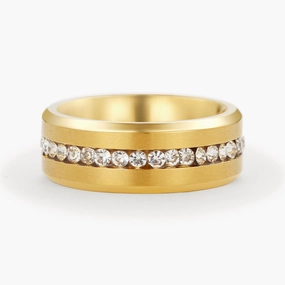 8mm Round Moissanite Full Eternity Men's Wedding Band Distinctive Shine