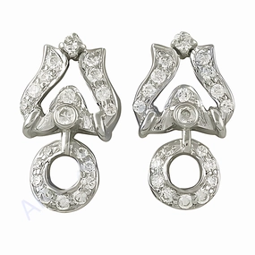 925 Silver Cubic Zirconia Gemstone Earrings - White CZ Studs Vintage-Inspired Piece