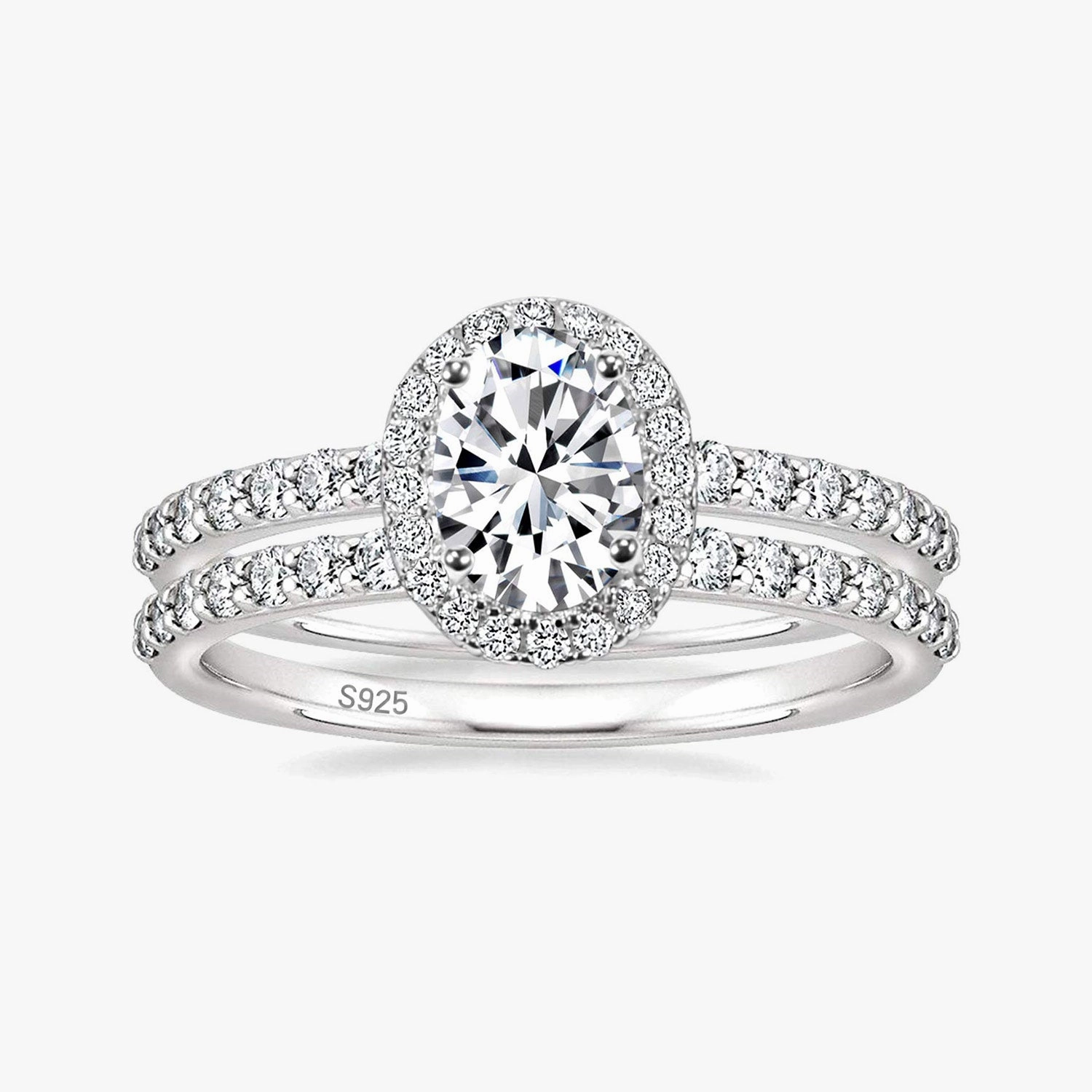 Charming Accent Silhouette Focus 925 Sterling Silver Brilliant Oval Cubic Zirconia Promise Ring