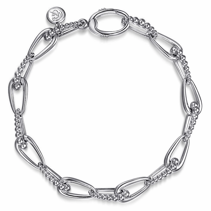 Chief Ornament Harmonious Blend 925 Sterling Silver Bujukan Link Chain Bracelet
