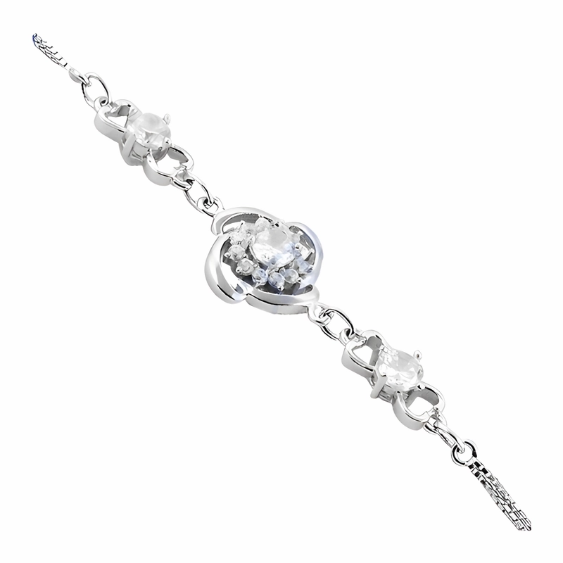 925 Sterling Silver Cubic Zirconia Bracelet - Gorgeous & Classic CZ Bracelet Precisely Cut Endless Amalgamation