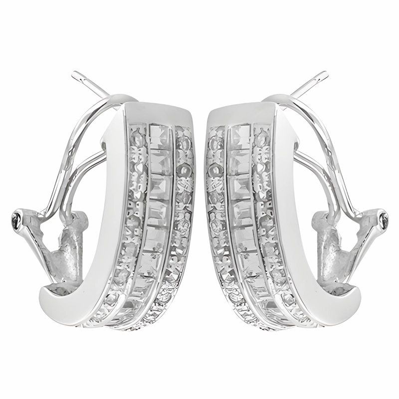 Durable product 925 Sterling Silver Cubic Zirconia Earrings - Top Gemstone Suppliers & Faceted CZ Jewelry