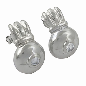 Beautiful Element decorative item 925 Sterling Silver Cubic Zirconia Gemstone Earrings - India Touch Jewelry