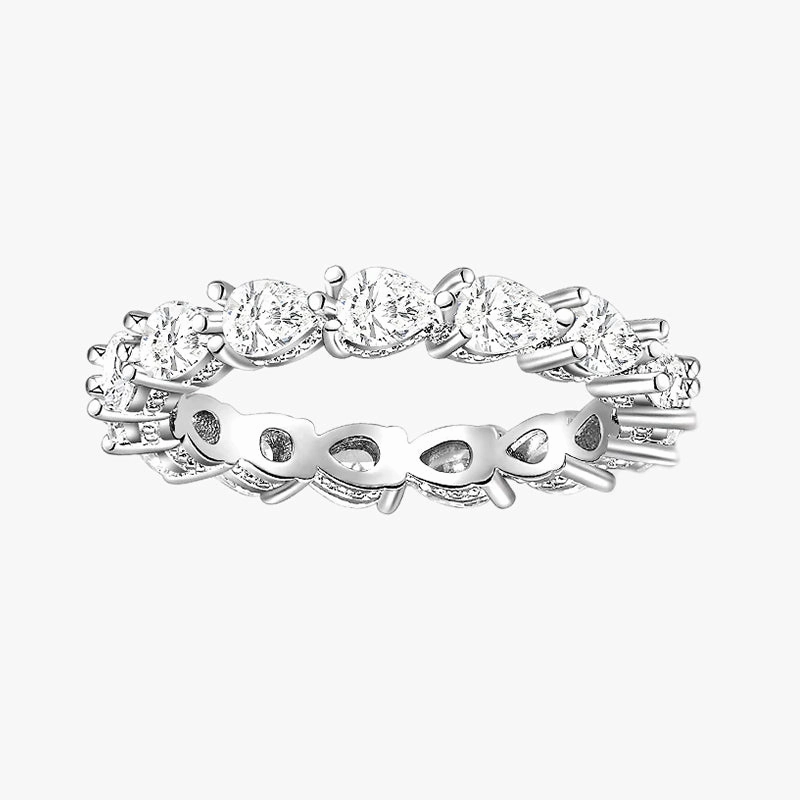 Lifestyle Match Artistic Detail 925 Sterling Silver Cubic Zirconia Stackable Ring