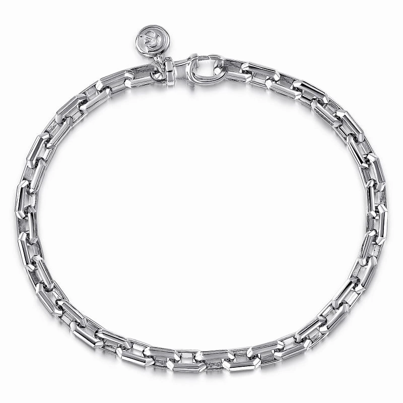 925 Sterling Silver Faceted Chain Bracelet Lucky Break
