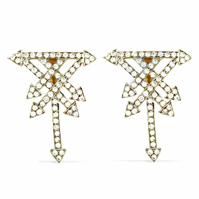 925 Sterling Silver Gold Plated Earrings with Pure Style Cubic Zirconia Jewelry Affordable Accessory