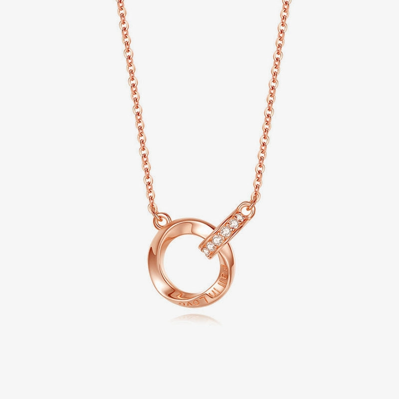 925 Sterling Silver Mobius Double Ring Necklace Luxe Appeal