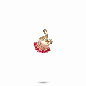 Romantic Event ???hi?a Lehua Ruby Pendant in Two Tone Gold - 15mm