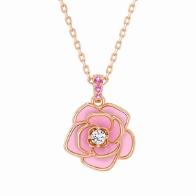 ??Blossom of Compassion?? Breast Cancer Awareness Pendant Necklace Red Carpet
