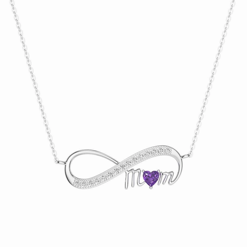 Fashion Look "Infinite Love" Mom's Heart Shaped Birthstone Necklace