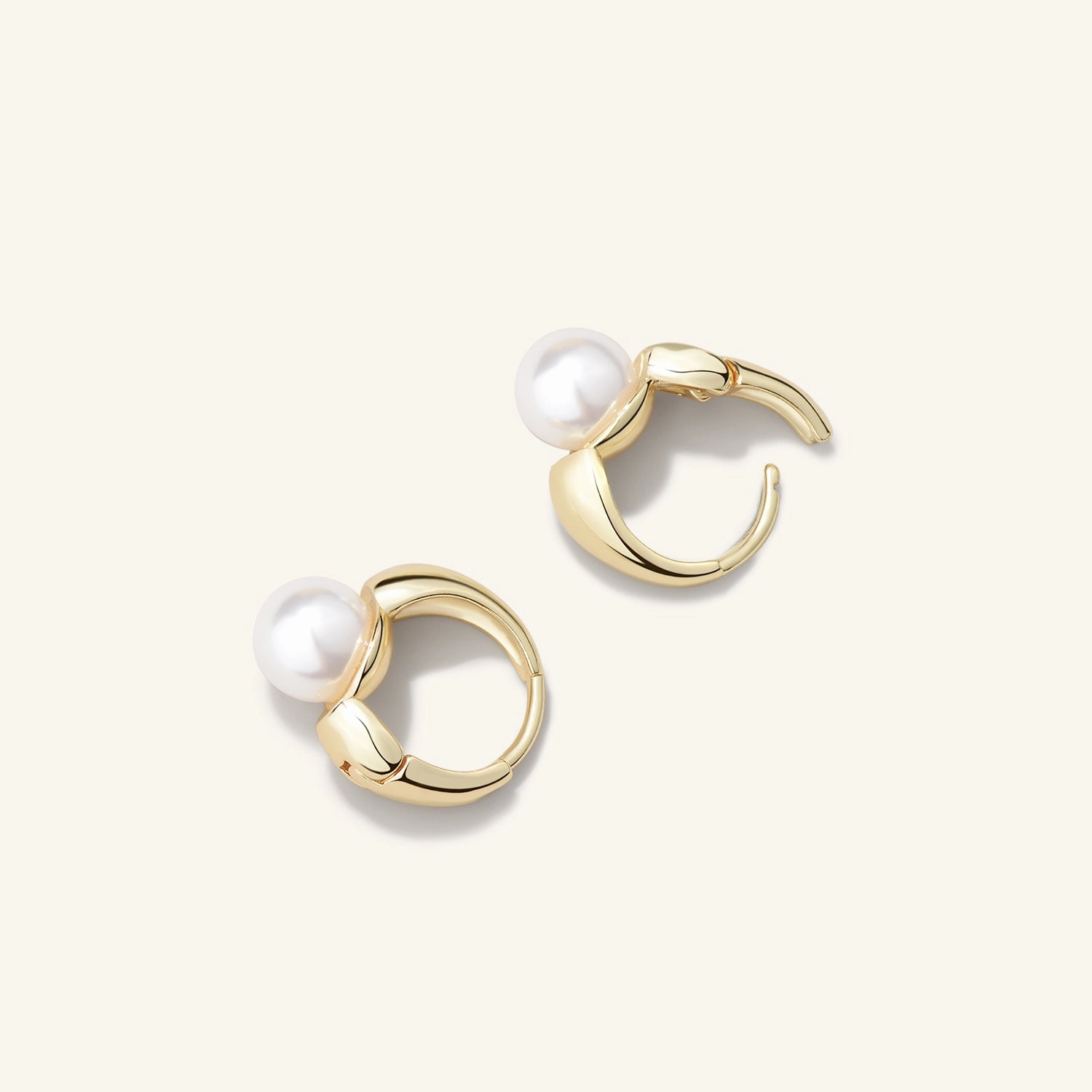 The Pearl-fect Solitaire Akoya Pearl Hoop Earrings Trendy Vibe