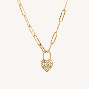 ADORE HEART LOCK NECKLACE Coiled Item Autumn Touch