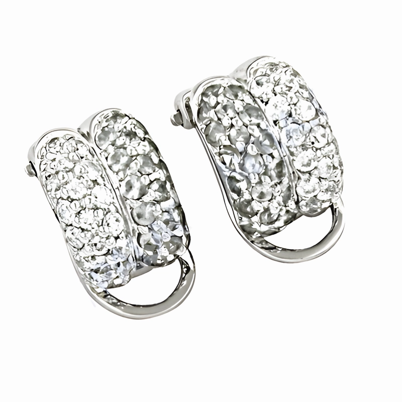 Elegant Fancy Cubic Zirconia Gemstone Silver Earrings - 925 Silver CZ Earrings Sparkling Choice Safe Finish