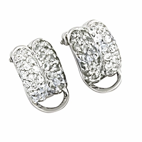 Elegant Fancy Cubic Zirconia Gemstone Silver Earrings - 925 Silver CZ Earrings Sparkling Choice Safe Finish