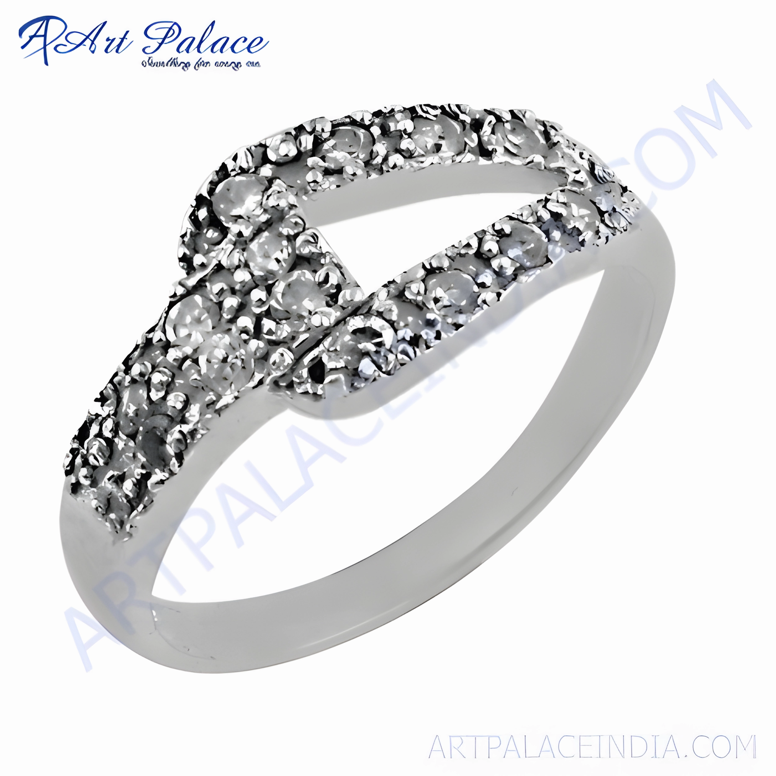 Vintage Accessory Antique Cubic Zirconia Gemstone Silver Ring - Precious Jewelry