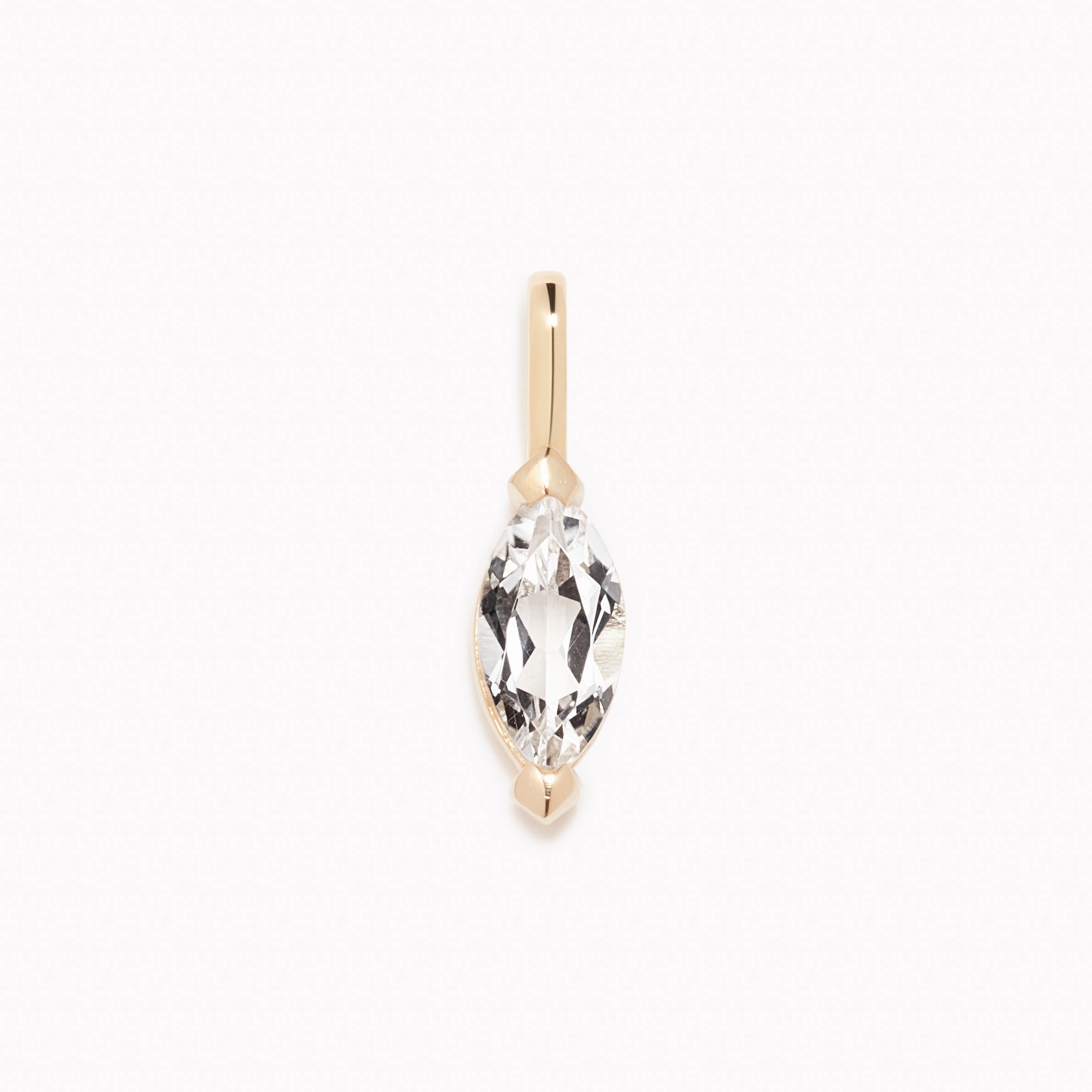 April Birthstone Pendant 14k Gold - White Topaz Alluring Charm Luxe Lookbook