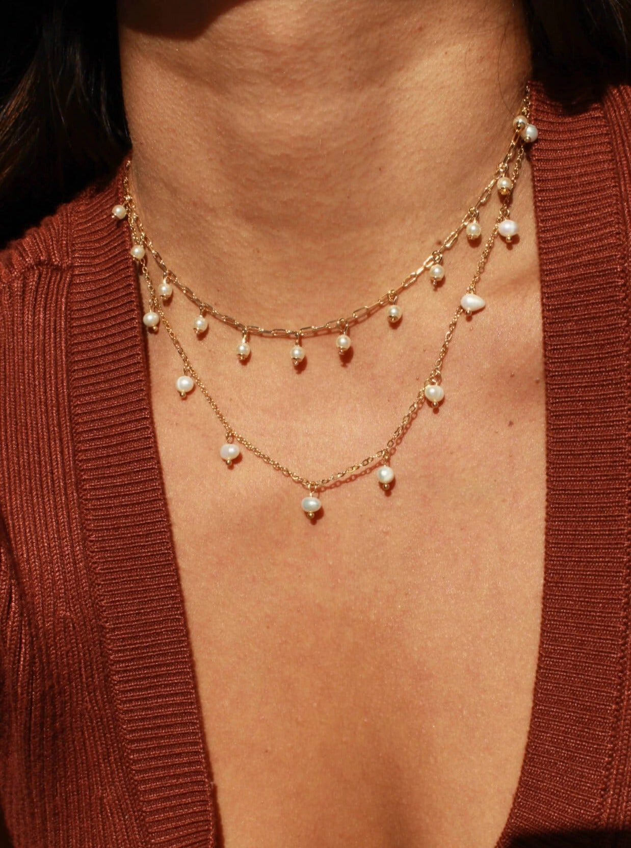 ARIEL DANGLE PEARL NECKLACE Spring Detail Stunning Present