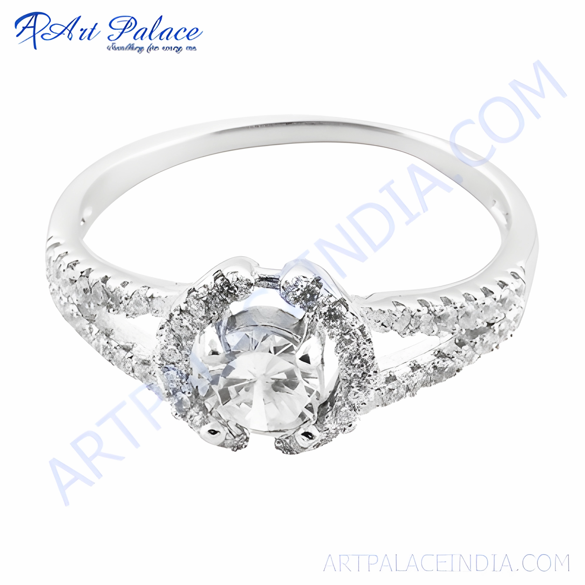 Stunning Cubic Zirconia Gemstone Silver Ring - Fashion Accessories Casual Motion Excellent Expression