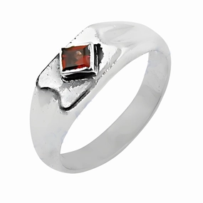 Modern Keepsake Sparkling Piece Shiny Orange Cubic Zirconia Gemstone Silver Ring - Elegant Jewelry