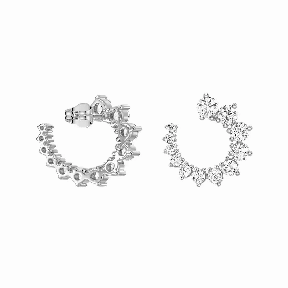 Custom Piece Dazzling Finish Asymmetrical Constellations Scattered Diamond Stud Earrings