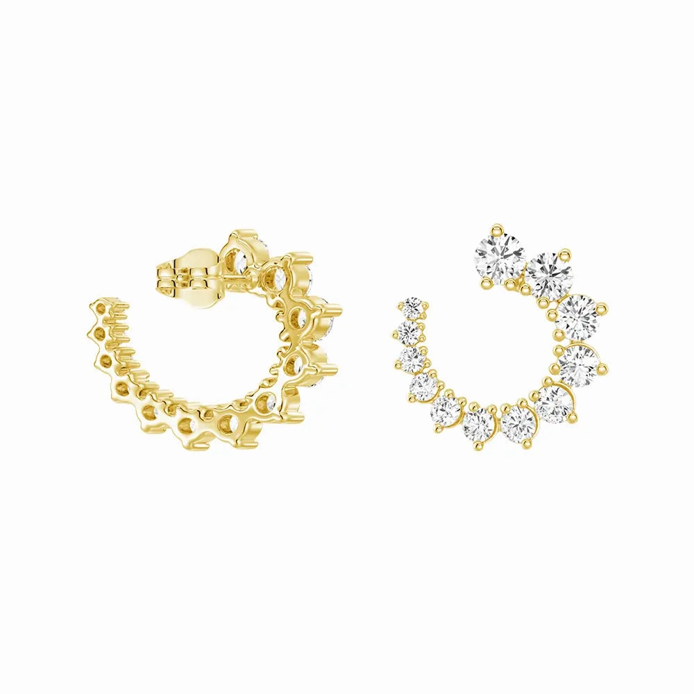 Natural Shine Asymmetrical Constellations Scattered Diamond Stud Earrings