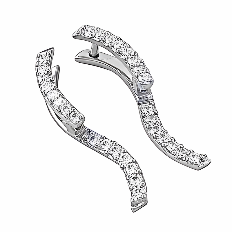 Artistic Item Stunning Antique-Style Cubic Zirconia Gemstone Silver Earrings