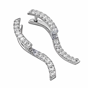 Artistic Item Stunning Antique-Style Cubic Zirconia Gemstone Silver Earrings