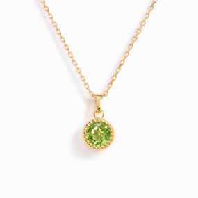 August Birthstone Necklace - Peridot Date Style