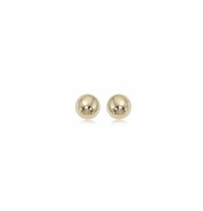 Ball Post Earrings 14K Yellow Gold 4mm | Mullen Jewelers Shiny Design Statement Piece