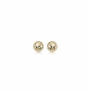 Ball Post Earrings 14K Yellow Gold 4mm | Mullen Jewelers Shiny Design Statement Piece