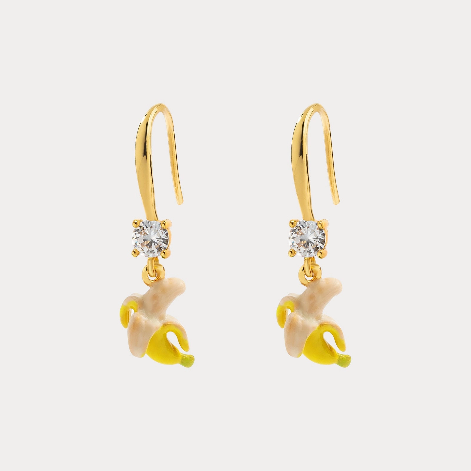 Banana Earrings Textured Finish