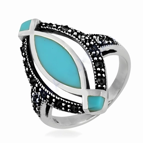 Excellent Expression Indian Designer Green Cubic Zirconia Inlay Gemstone Silver Ring - Elegant Jewelry for Women