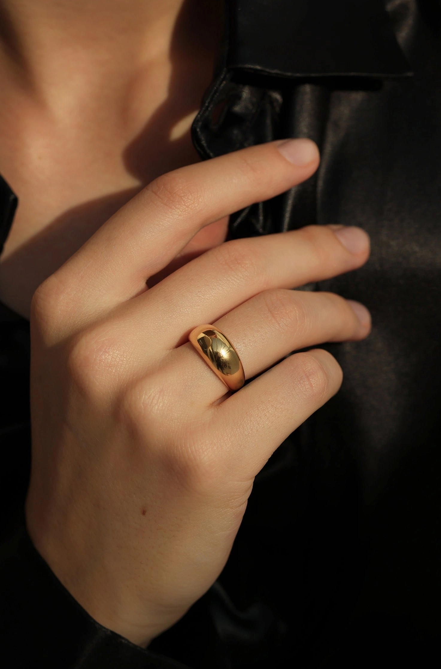 Autumn Fashion man made Lana Gold Dome Ring