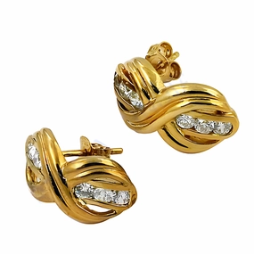 Stylish CZ Gemstone Gold Plated Silver Earrings - Trendy Jewelry Delicate Vibe Premium Adornment