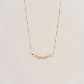 Common Piece Knotted Piece October Birthstone Necklace 14k Gold - Opal