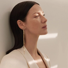 Durable Look Vintage Embellishment Gold Bar Herringbone Long Thread Earrings